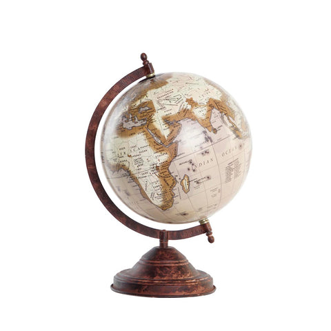 globo terráqueo decorativo de metal vintage Brocantia