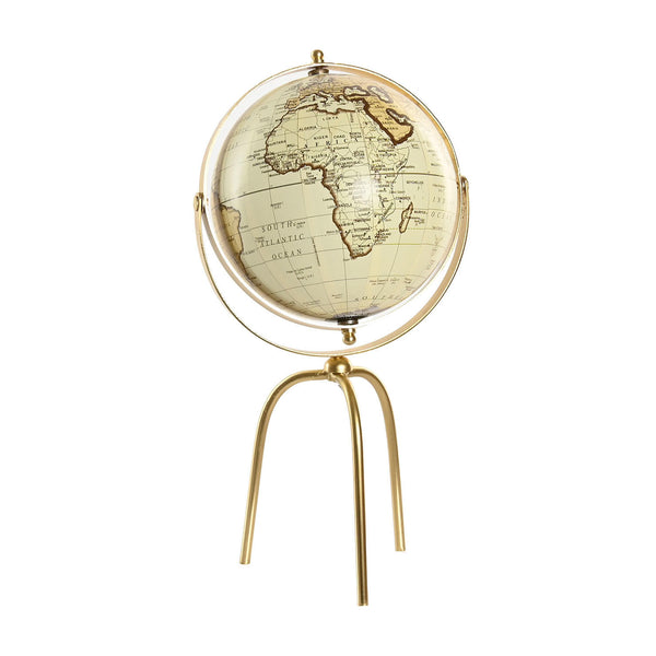 Globo terráqueo decorativo dorado vintage