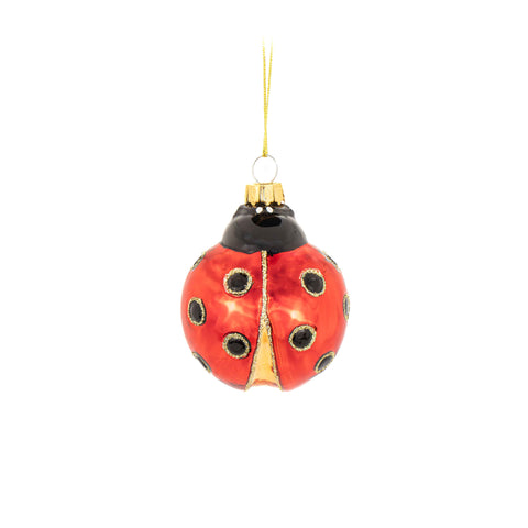 adorno navideño mariquita de cristal soplado