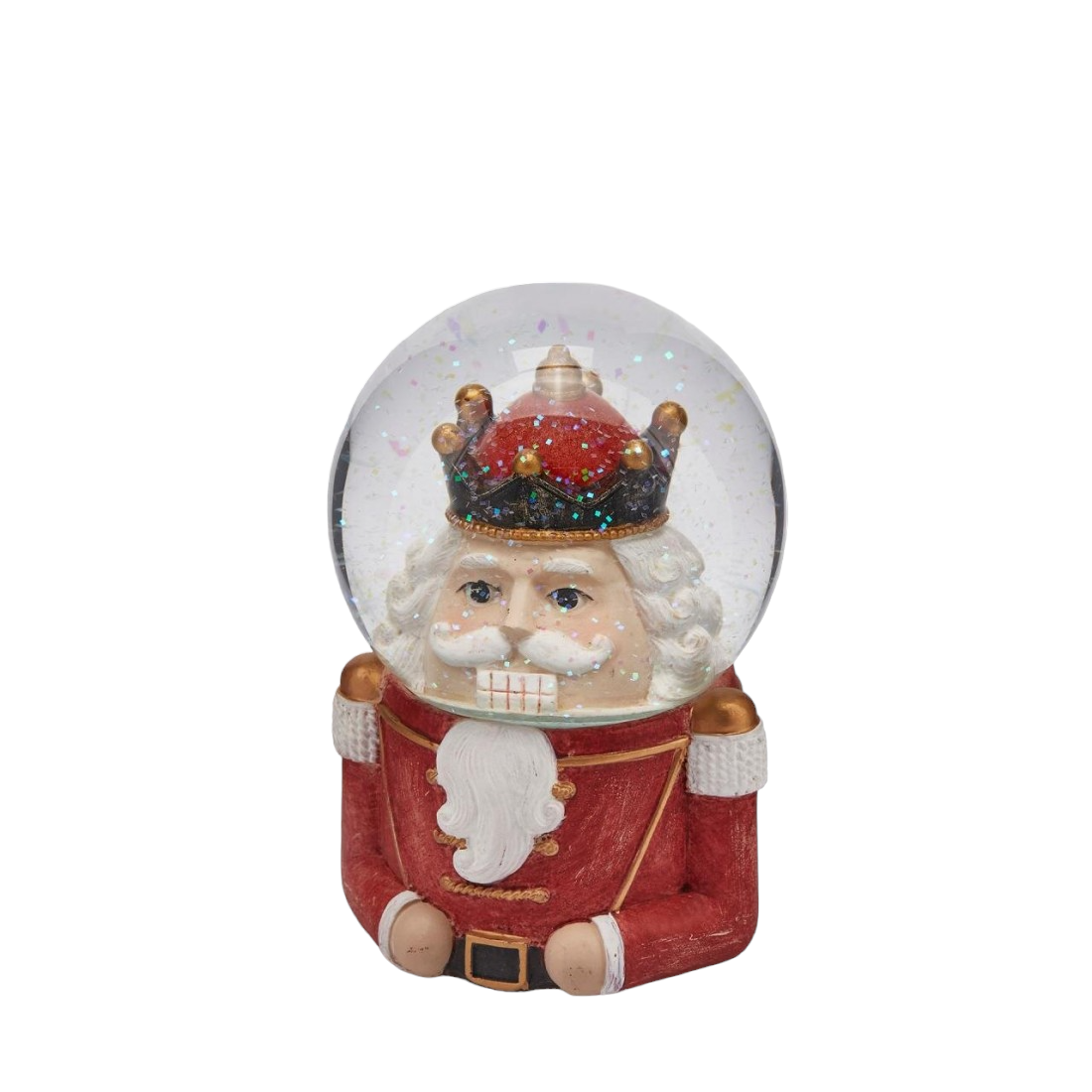 bola de nieve Cascanueces con purpurina decorativa