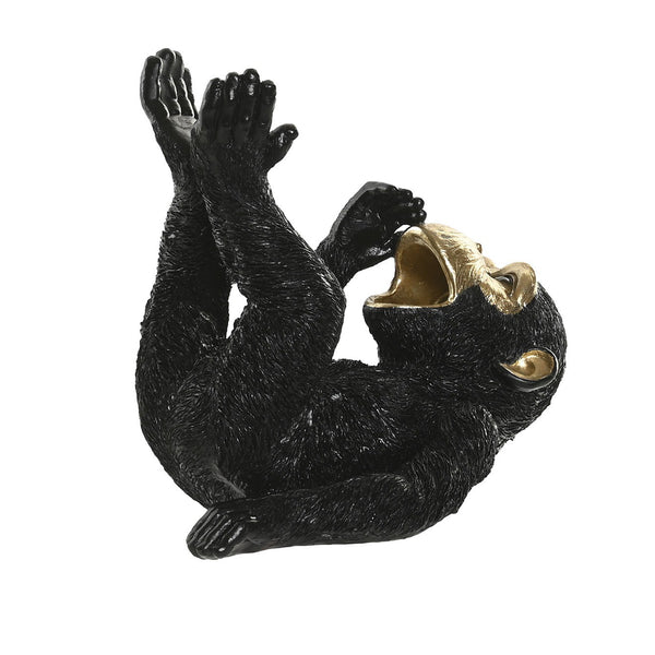 Figura decorativa de mono sujetando botella de vino