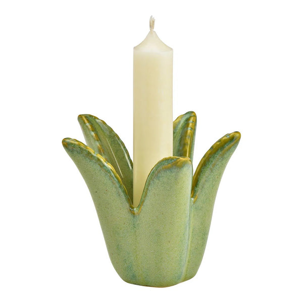 Portavelas decorativo inspirado en planta aloe