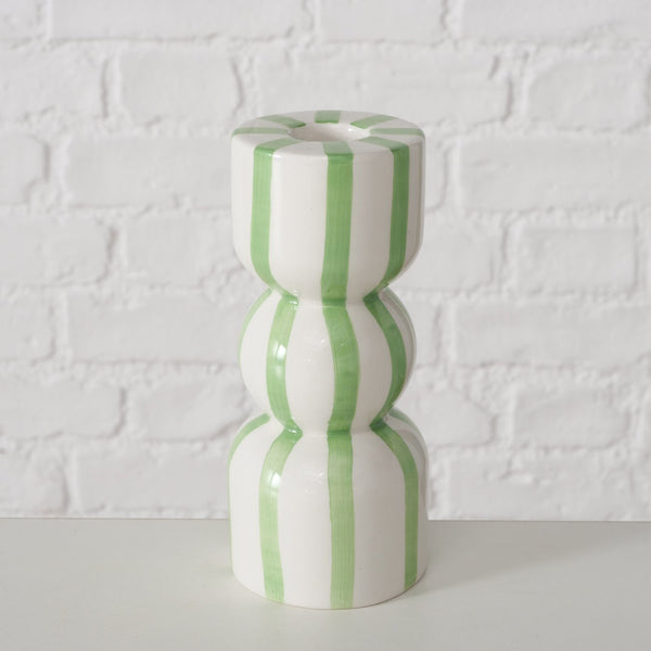 Candelabro decorativo estilo vintage en cerámica pintada a mano