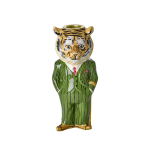 Candelabro de cerámica con forma de tigre elegante – diseño artístico de Nathalie Lété
