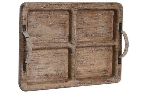 Centro de mesa con asas madera de acacia