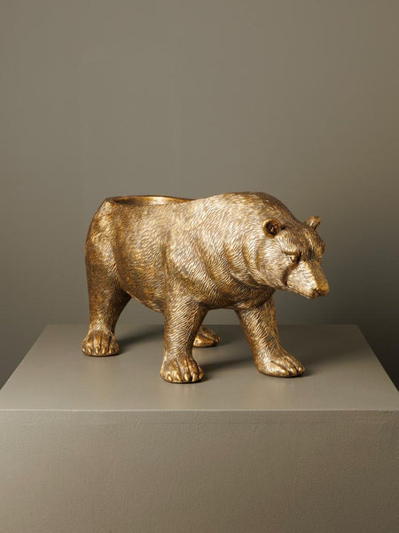 Escultura de oso con función cubitera o jarrón decorativo