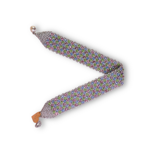 Choker artesanal siciliano con cristales multicolor