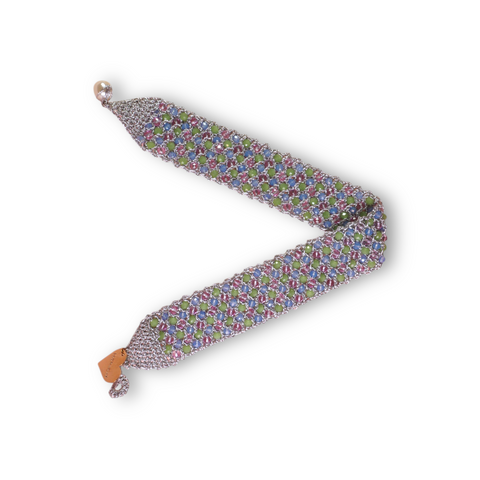 Choker artesanal siciliano con cristales multicolor