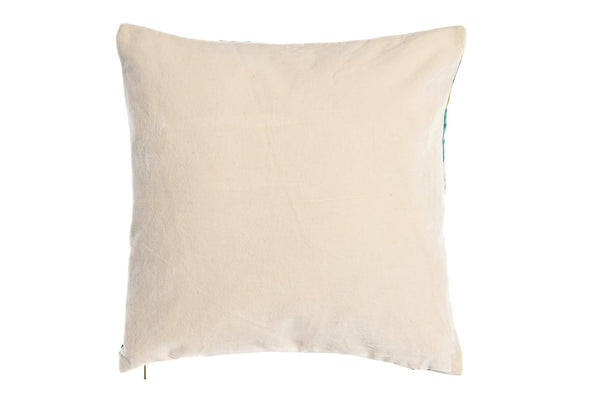 reverso liso de cojín de algodón beige aterciopelado