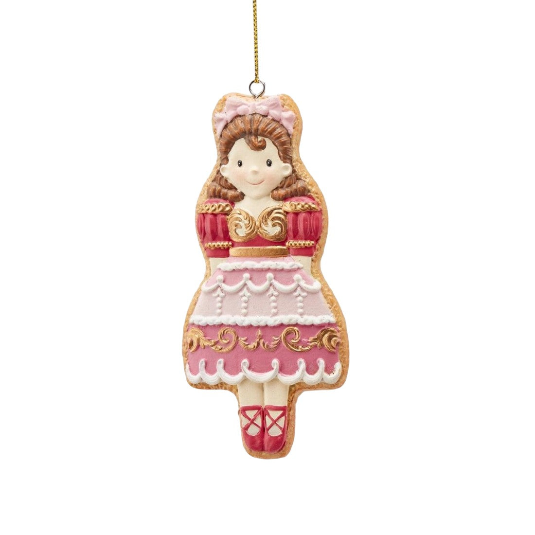 adorno bailarina navideña con diseño de galleta