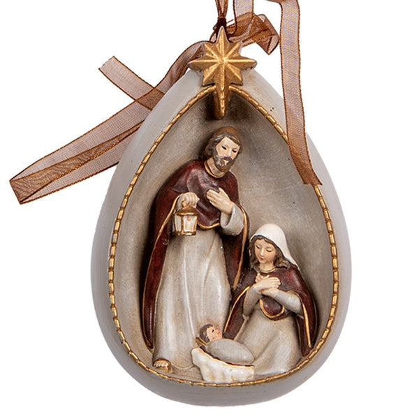 decoración navideña religiosa pintada a mano