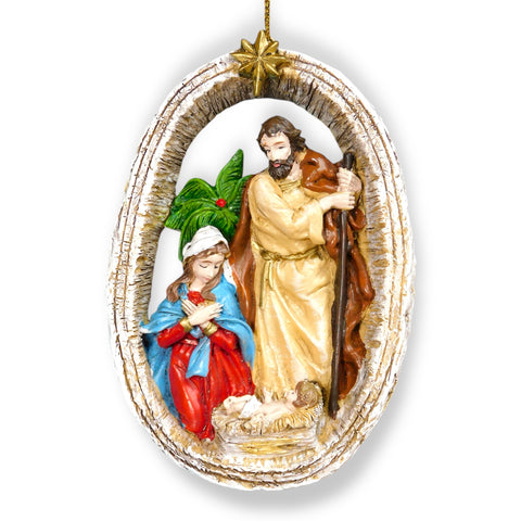 colgante de Navidad con belén clásico