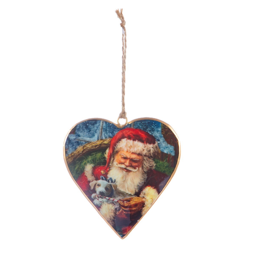 Colgante corazón Santa vintage