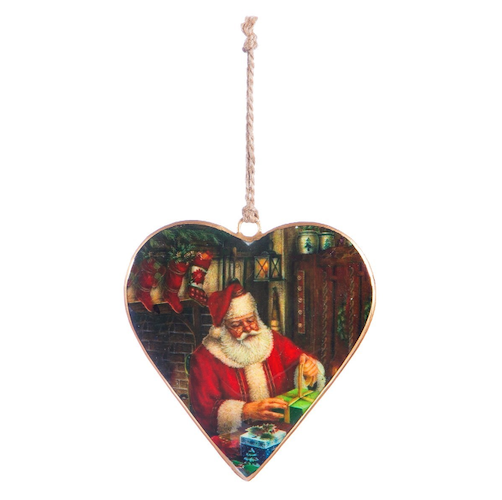 Colgante corazón Santa vintage