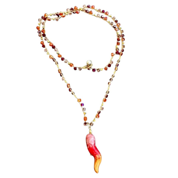 collar hecho a mano Palermo Sicilia corno amuleto buena suerte