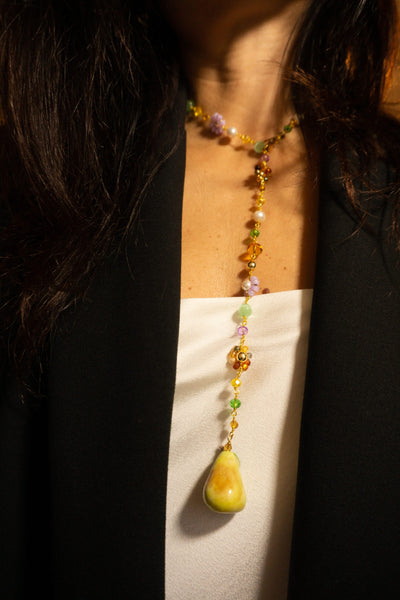 Collar largo estilo boho chic siciliano