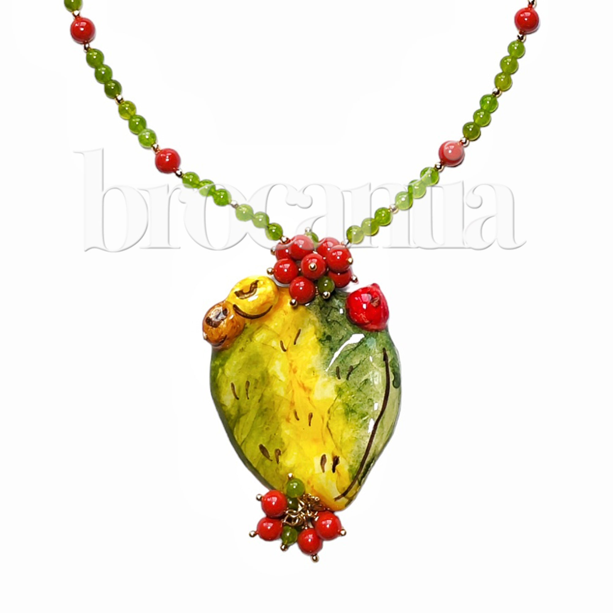 Collar cáctus cerámica siciliana