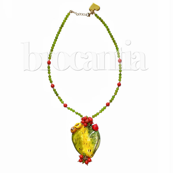 Collar cáctus cerámica siciliana