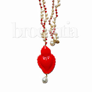 Collar corazón cerámica siciliana