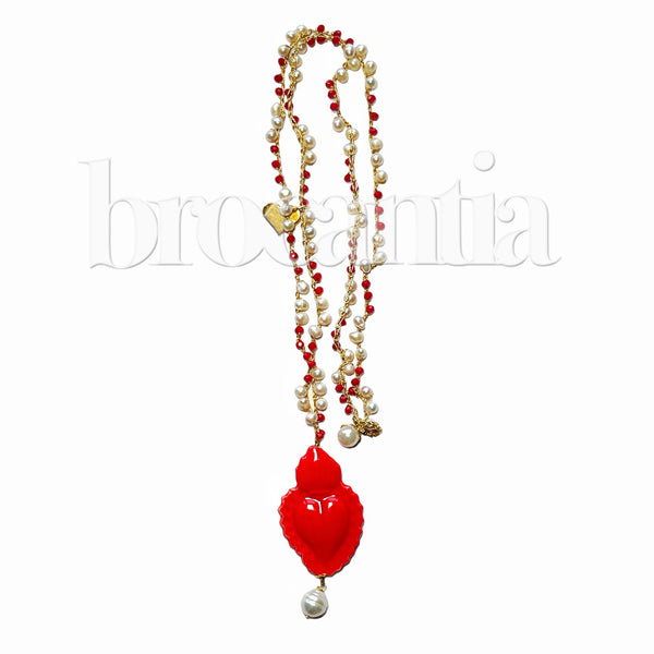 Collar corazón cerámica siciliana