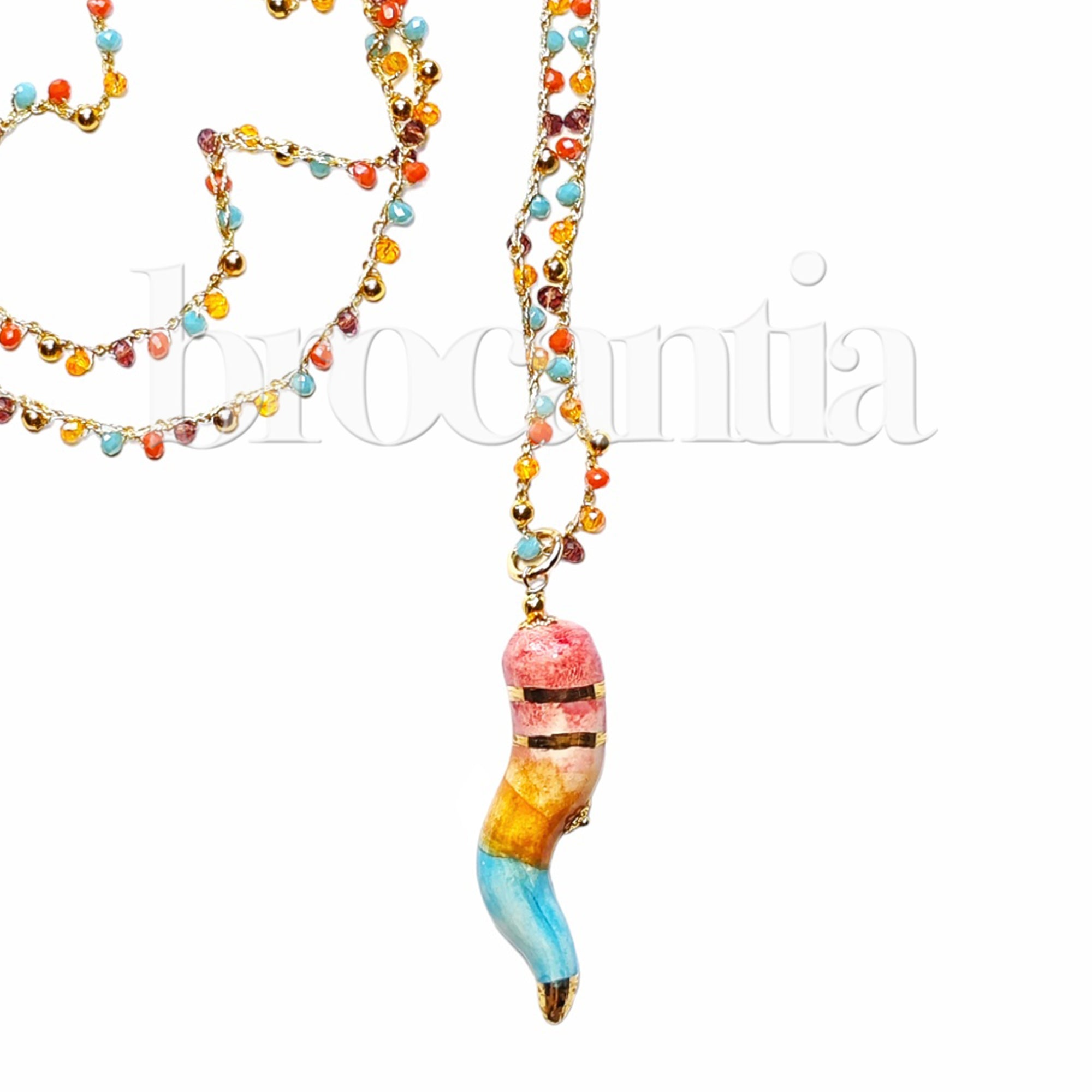 Collar cuerno cake cerámica siciliana