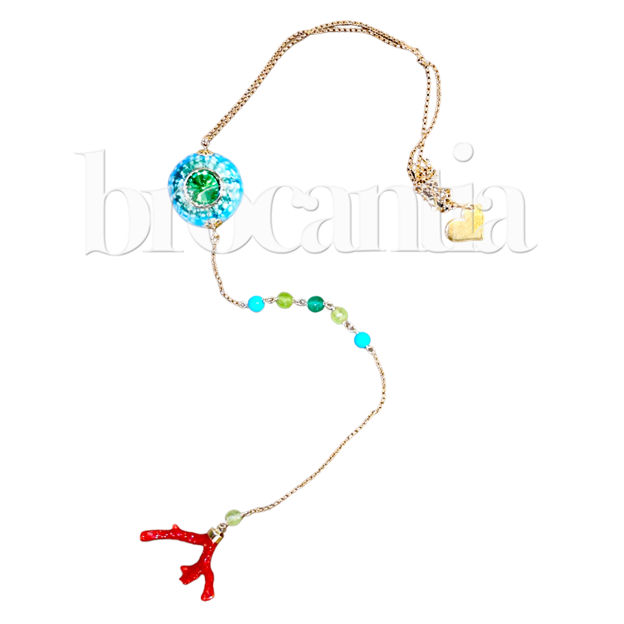 Collar Erizo verde agua