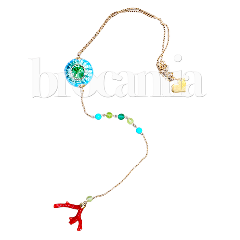 Collar Erizo verde agua