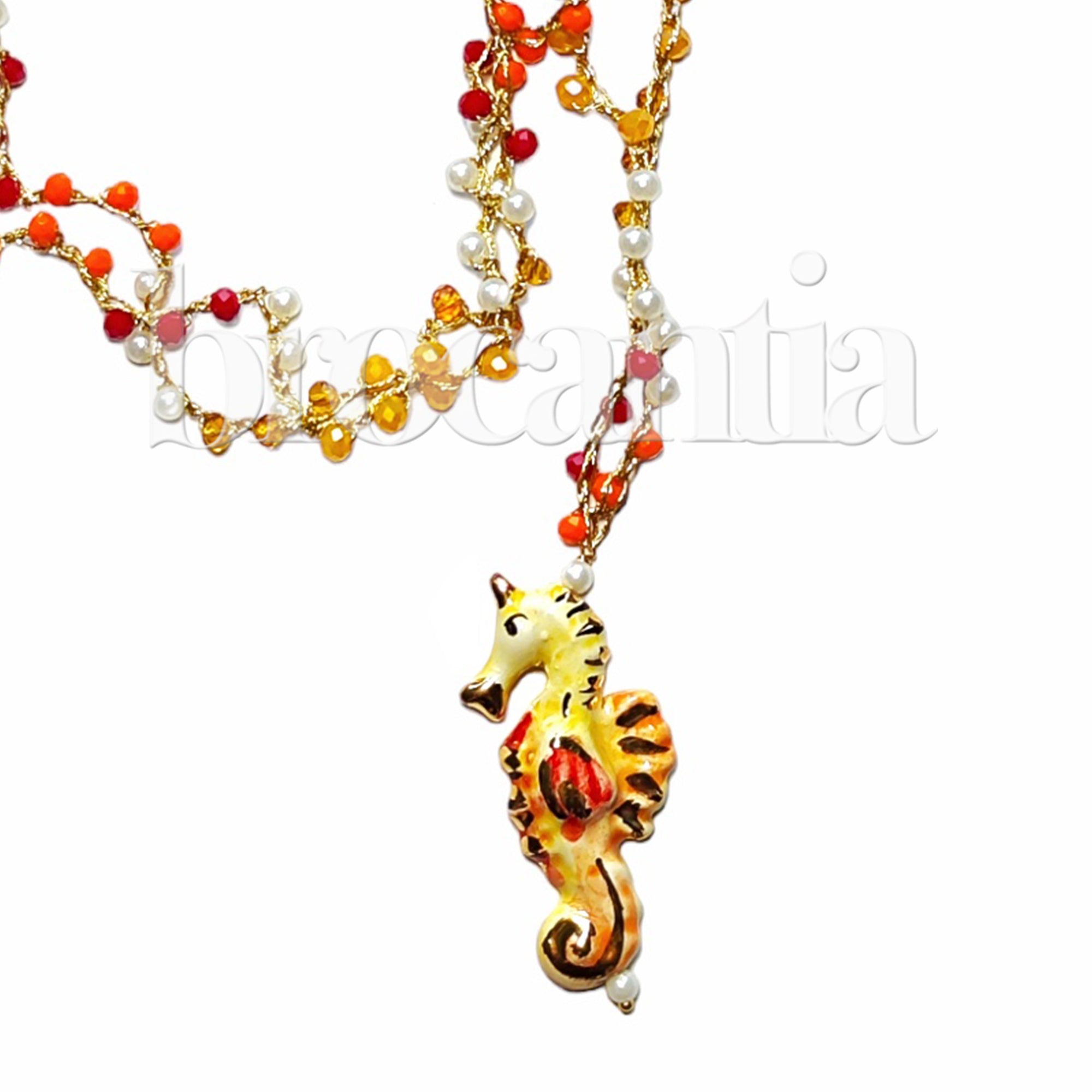 Collar seahorse cerámica siciliana