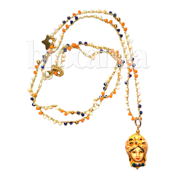 Collar Testa di Moro Reina tonos ocre