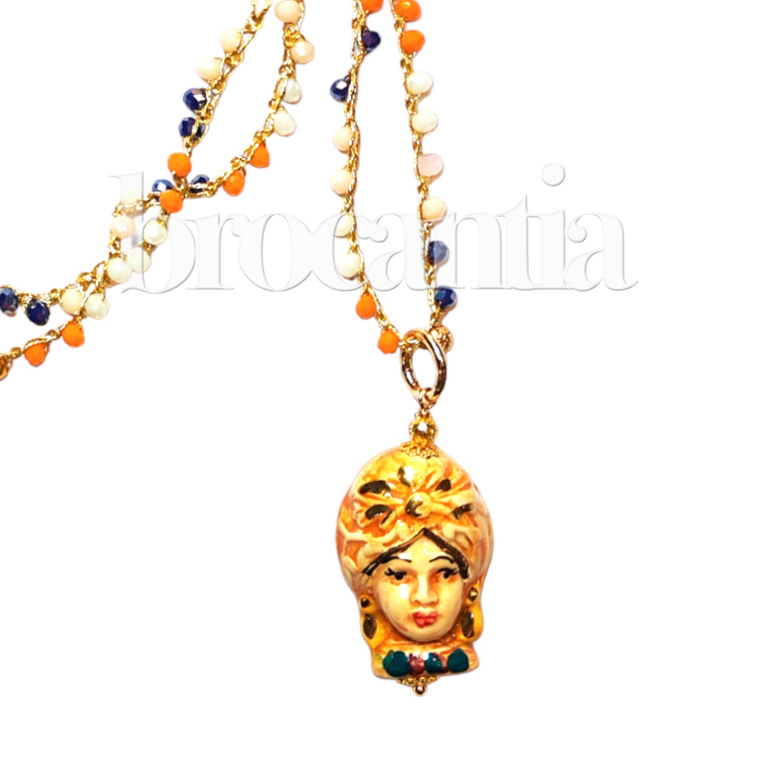 Collar Testa di Moro Reina tonos ocre