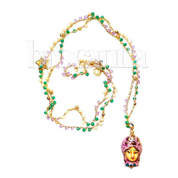 Collar Testa di Moro Reina tonos violeta