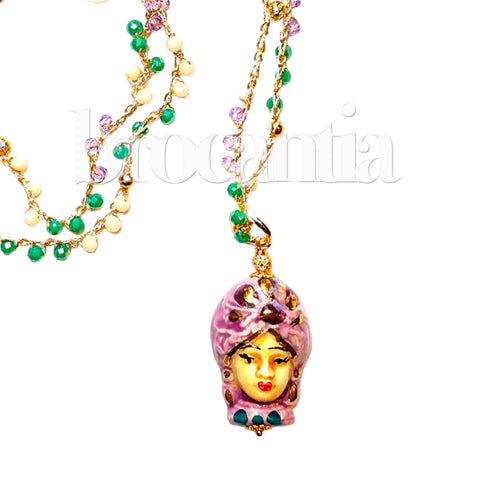 Collar Testa di Moro Reina tonos violeta