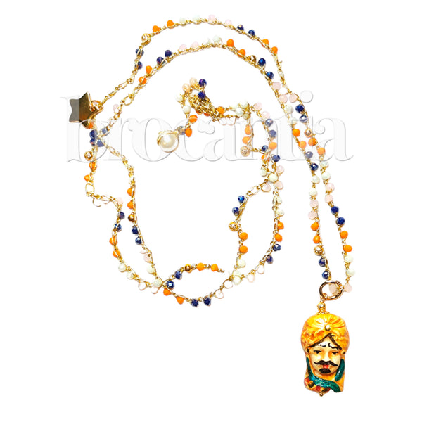 Collar Testa di Moro Rey tonos ocre