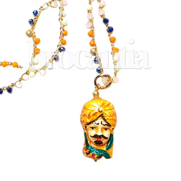 Collar Testa di Moro Rey tonos ocre