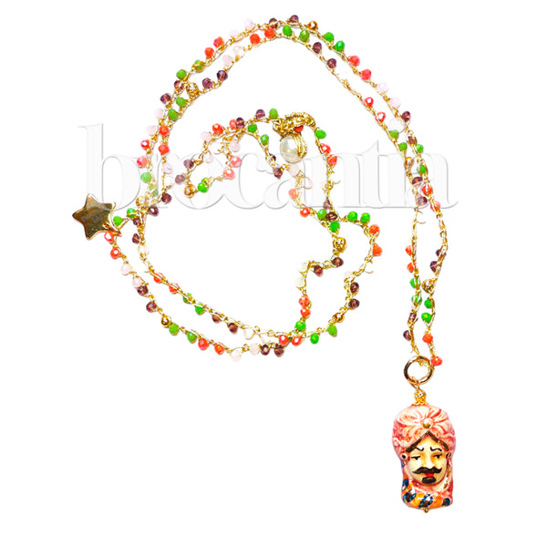 Collar Testa di Moro Rey tonos rosa