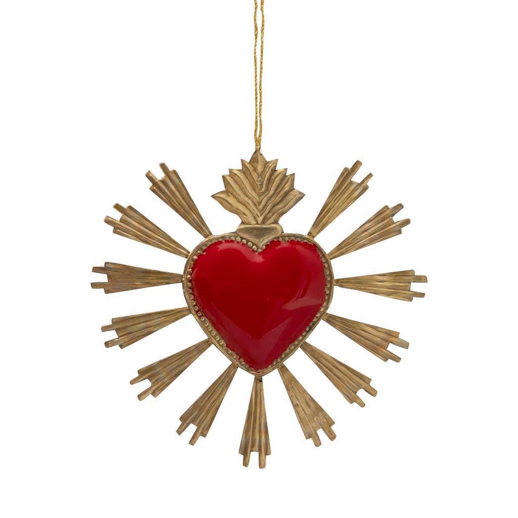 Corazón Ex Voto rojo radiante