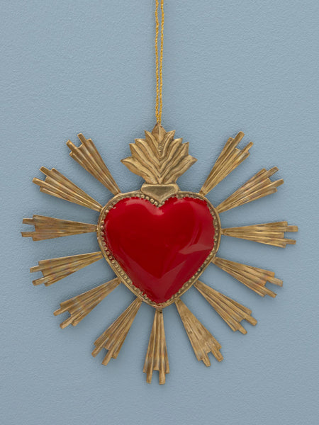 Corazón Ex Voto rojo radiante
