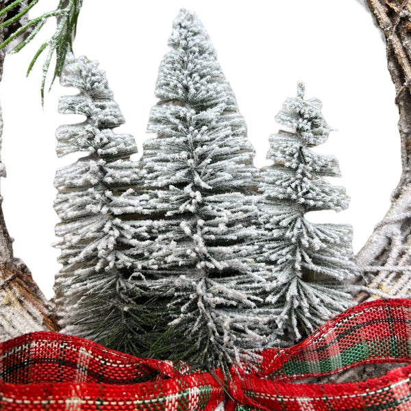 decoración navideña natural con corona rústica Brocantia