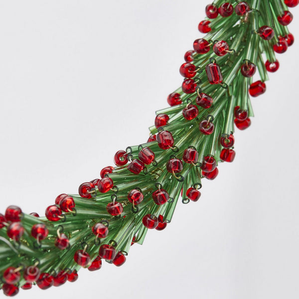 Detalle de adorno navideño artesanal hecho a mano