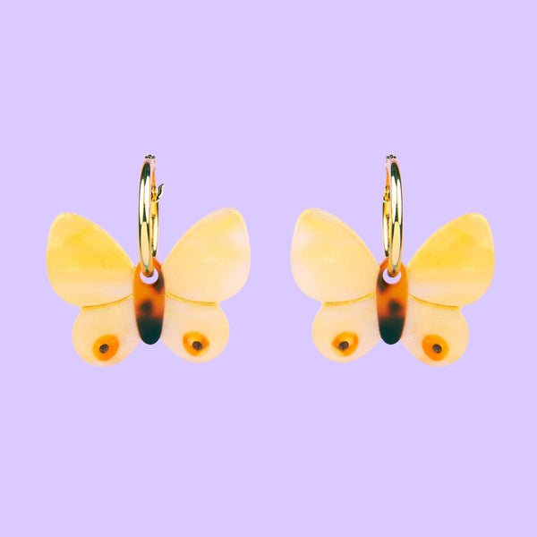 Pendientes mariposa amarilla