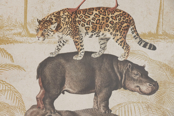 Detalle de animales salvajes ilustrados estilo vintage