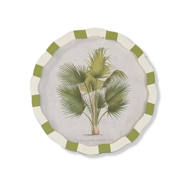 Cuadro decorativo botánico con ilustración de palmera y marco verde