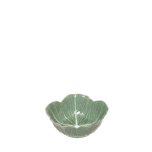 cuenco de cerámica verde forma hoja repollo Brocantia tienda decoración Oviedo regalos originales