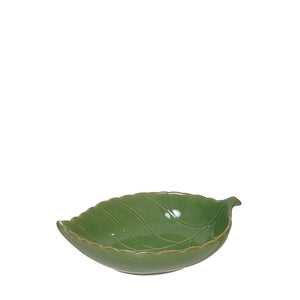 Cuenco de porcelana en forma de hoja verde – decoración mesa Brocantia