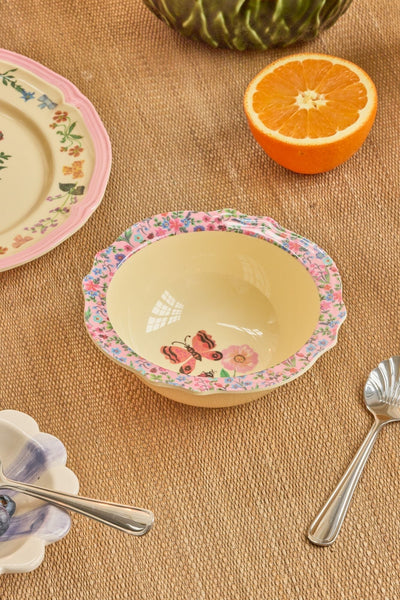 Cuenquito decorativo de melamina con ilustraciones florales y mariposa – Nathalie Lete para Brocantia