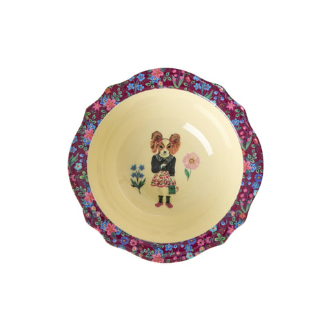 cuenco melamina perrita flores Nathalie Lété diseño artístico colorido Brocantia