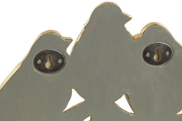 Parte trasera de decoración de pared de gorriones con sistema de anclaje