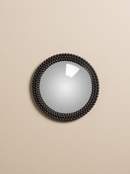 espejo convexo negro pequeño para pared estilo vintage