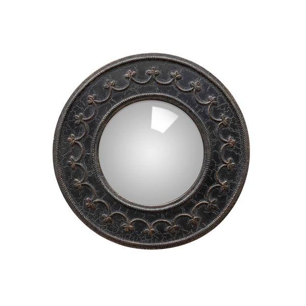 Espejo convexo redondo vintage marco oscuro