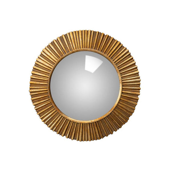 espejo convexo con marco dorado ondulado